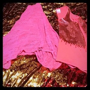 Sparkly top and  summery skirt
